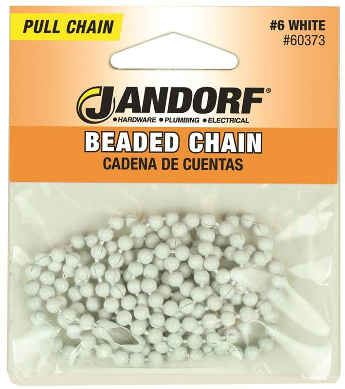 Chain Bead W-con No 6 3ft Wht