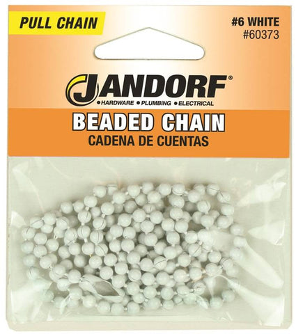Chain Bead W-con No 6 3ft Wht