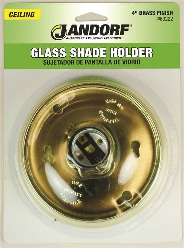 Holder Glass Shade 4in Brs Fin