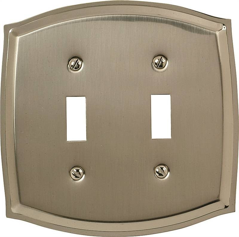 Wall Plate 2g Toggle Brass Nic