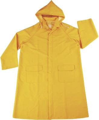 Coat Rain W-hood Yellow Large