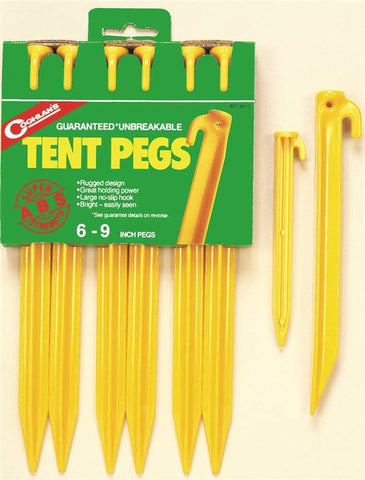 Tent Pegs Abs Bright 9 In 6 Pk