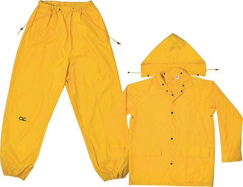 Rain Suit Poly Yellow 3pc Med