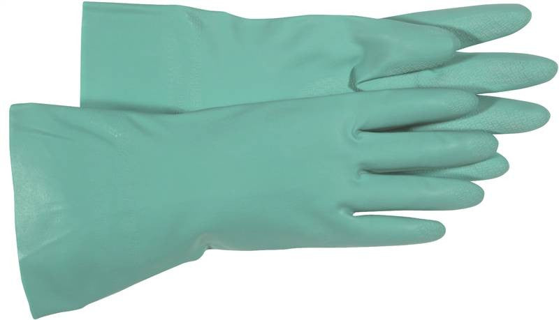 Glove Nitrile Flock Lned Green