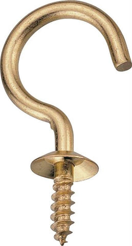 Hook Cup Solid Brass 1-2in