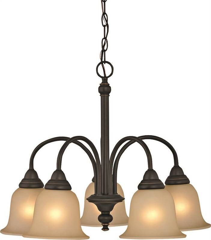 Light Chandelier 5lt Amber-orb