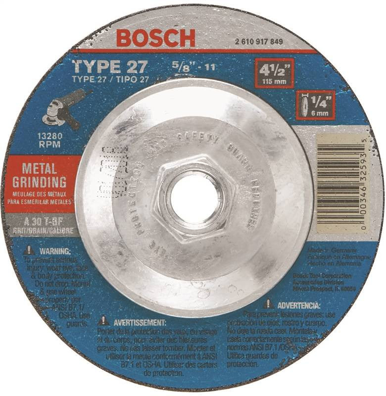 Grinding Wheel 4.5" For Metal