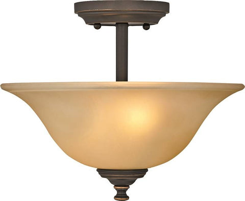 Light Semiflush 2lt Amber-orb