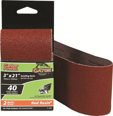 3x21in 40grit Alum Ox Belt 2pk