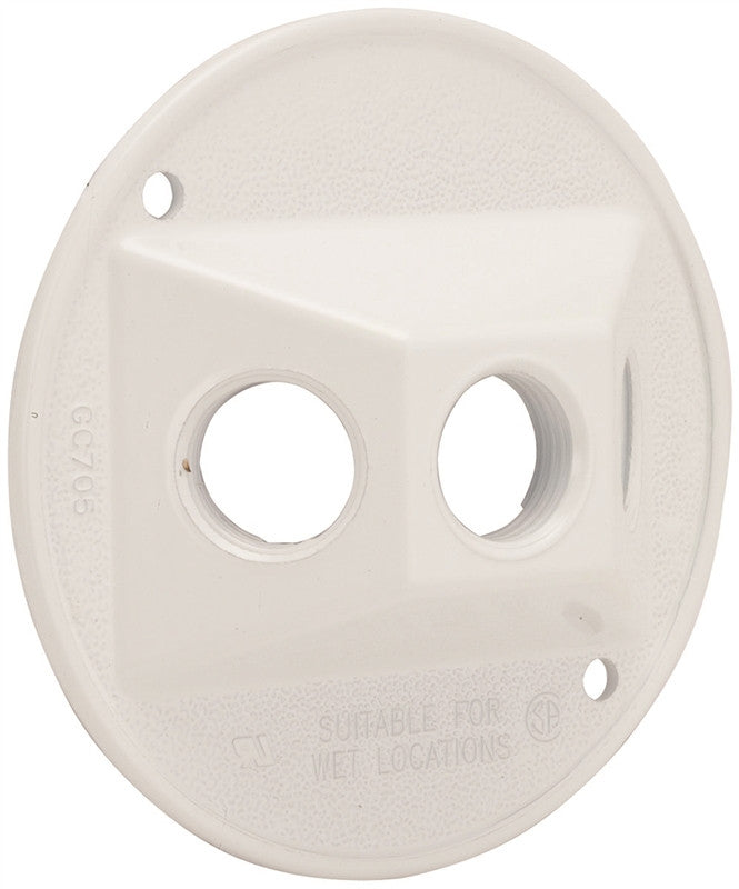 Round Cover 3-1-2 Outlet White