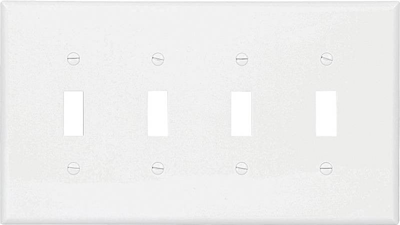 Wall Plate 4gang Tgl Std White