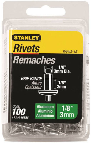 Rivet 1-8x1-8in Aluminum 100pk