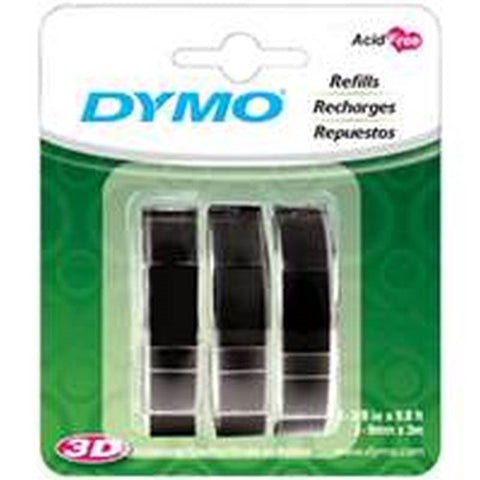 Dymo Embossing Tape Black 3pk