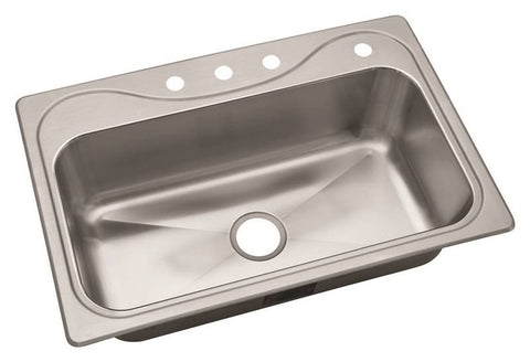Sink Single Bowl Ss 33x22x9 4h