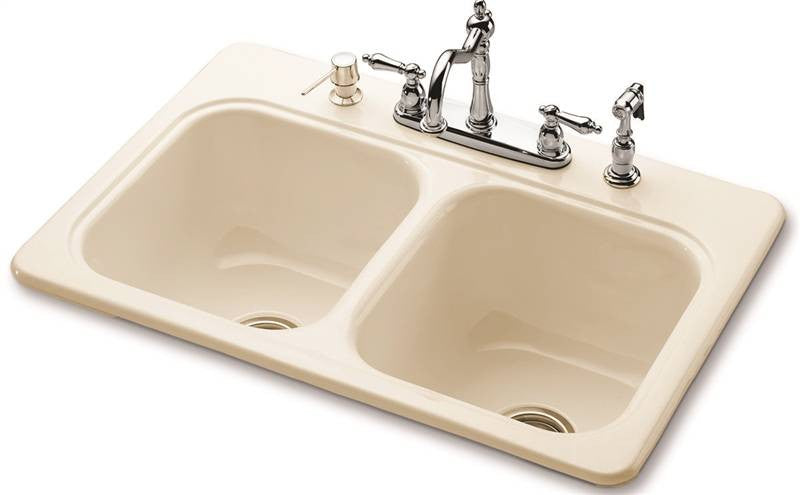 Kitcken Sink Stl Dbl 33x22bone