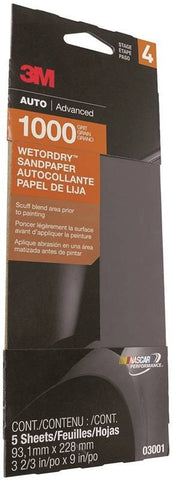 Sandpaper W-d 1000g 3-2-3x9in