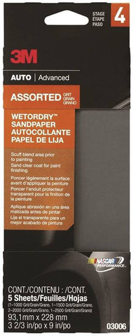 Sandpaper W-d Asst 3-2-3x9in