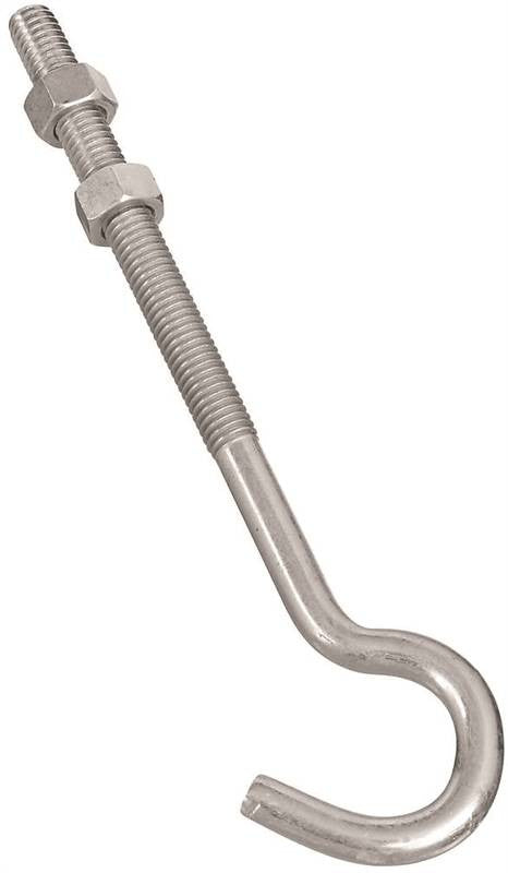 Bolt J-hook 3-8x7in Zinc