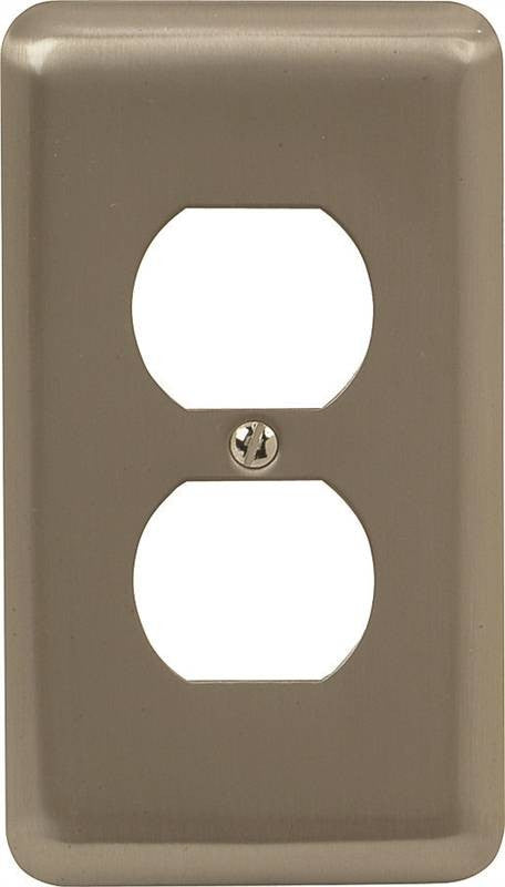 Wall Plate 1g Recpt Stl Pewter