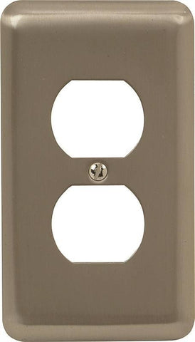 Wall Plate 1g Recpt Stl Pewter