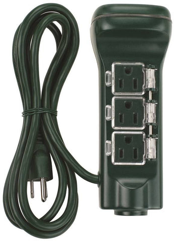 Timer Touch 6 Outlet Stake Grn