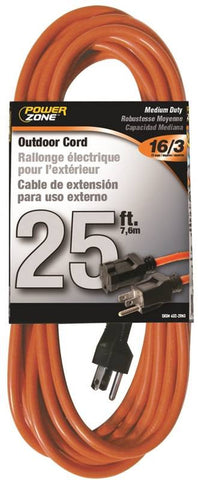 Cord Ext Outdoor 16-3x25ft Org