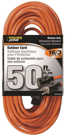 Cord Ext Outdoor 16-3x50ft Org
