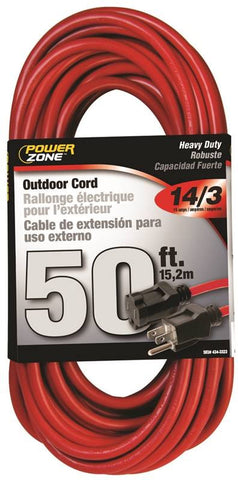 Cord Ext 14-3x50ft Red Stp