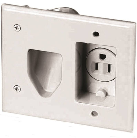 Wall Plate Rec Recpt-cable Wht