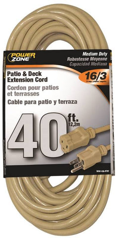 Cord Ext Outdoor 16-3 40ft Bge