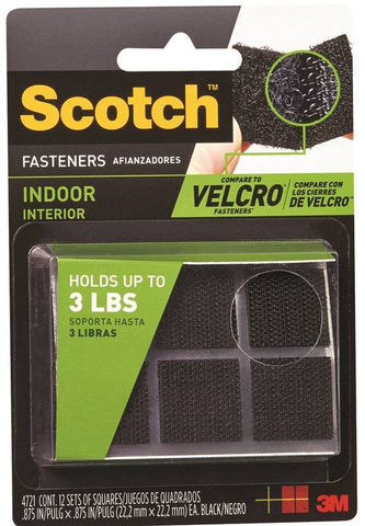 Fastener Indoor 7-8in Sq Black