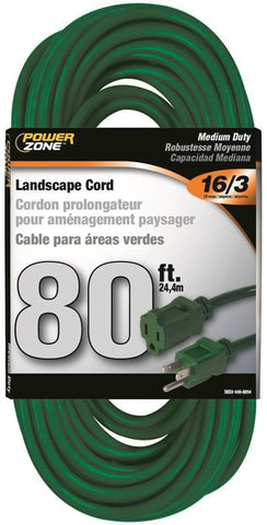 Cord Ext Outdoor 16-3x80ft Grn