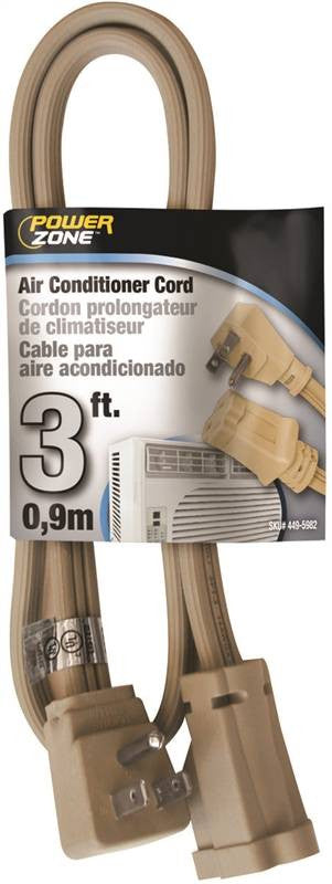 Cord Ext Ac 14-3spt-3x3ft Bge