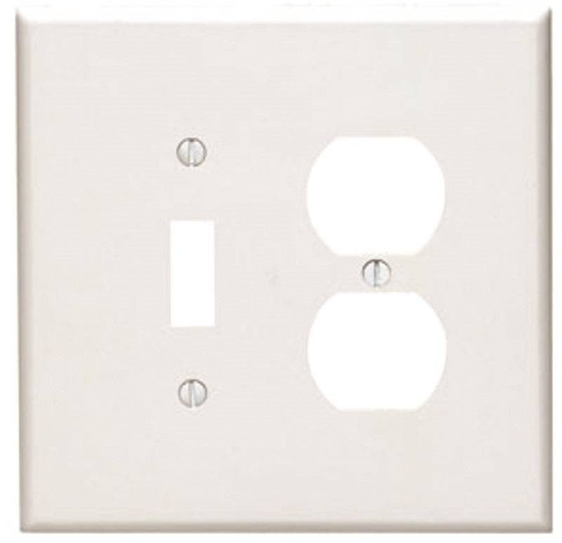 Wallplate 1tog&1dup O-s Wht