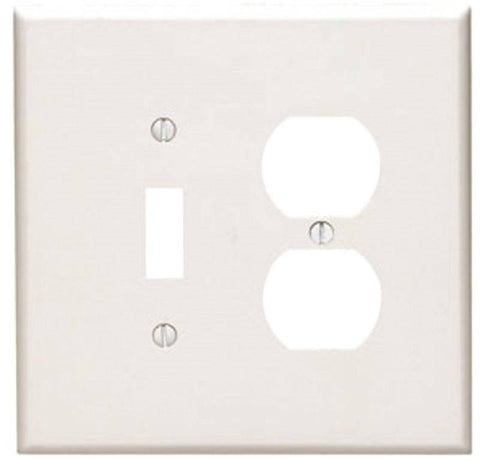 Wallplate 1tog&1dup O-s Wht