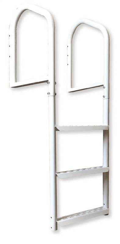 Ladder Dock 3step Steel White