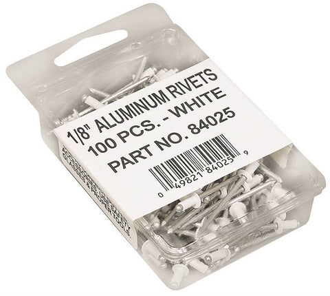 Rivet 1-8in White Aluminum