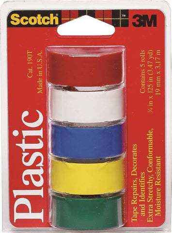 Tape Plastic Asstd Color 5pk
