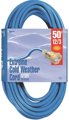 Cord Ext Coldflx 12-3x50ft Blu