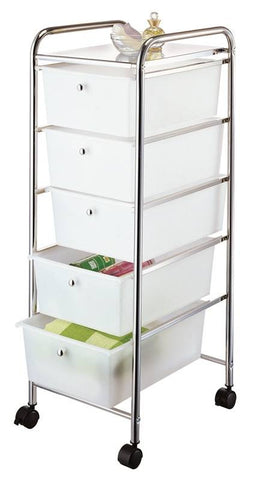 Cart 5-drawer Storage Stl Chrm