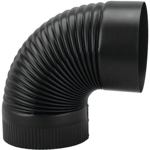 Elbow Pipe 90dgre 24ga 7in Blk