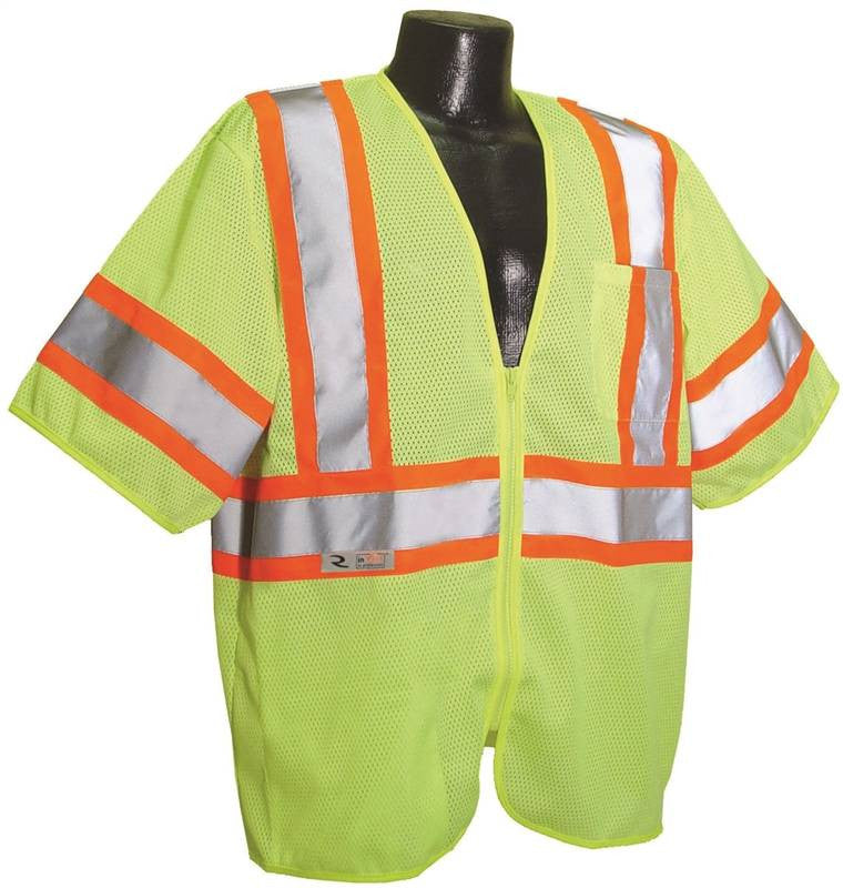 Vest Econo Class 3 Mesh Grn Lg