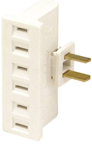Outlet Adaptr 1to3 Nogrd Wh