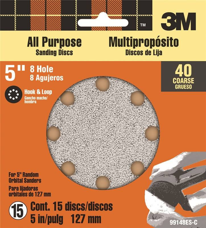 5" 8 Hole Sanding Disc 40 Grit