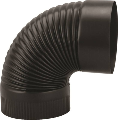 Elbow Pipe 90dgre 24ga 7in Blk