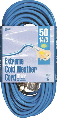 Cord Ext Coldflx 14-3x50ft Blu