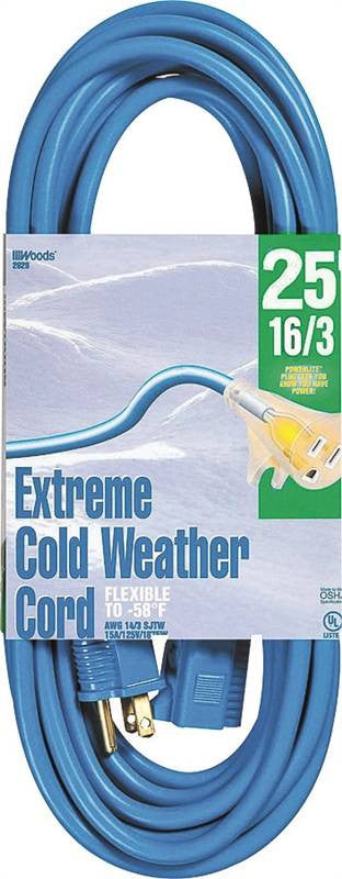 Cord Ext Coldflx 16-3x25ft Blu