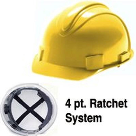 Hat Safety Ylw Chrg 4pt Rcht