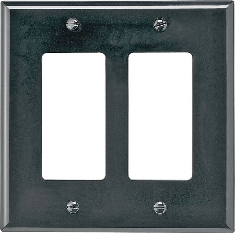 Wall Plate 2 Gang Decr Mid Blk