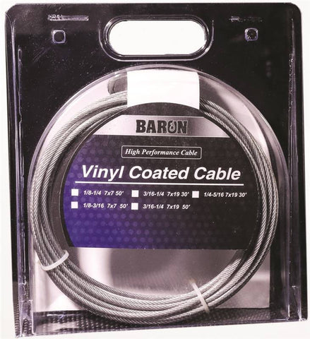 Cable Vinyl 7x19 3-16-1-4 30ft
